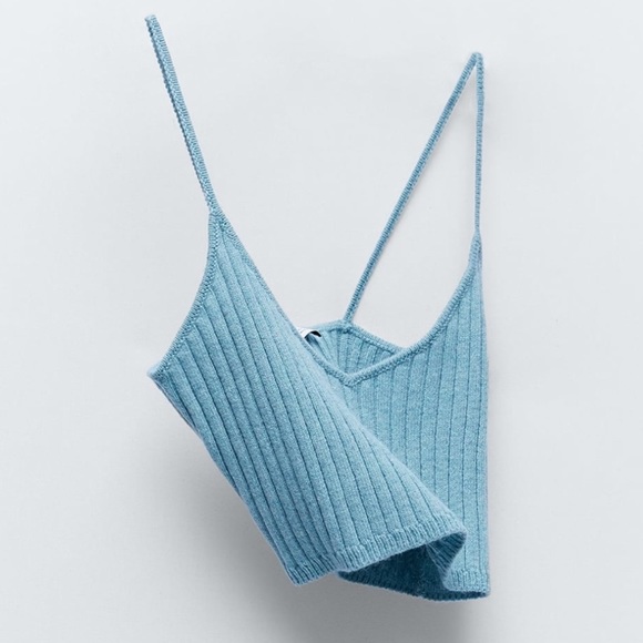 Zara Knit Ribbed Crop Top - Picture 2 of 9